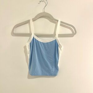 Blue and White Women's Tank Top